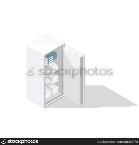 Office safe isometric icon. Office safe isometric icon vector graphic illustration