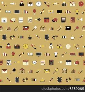 Office seamless pattern. Seamless pattern with various icons of office subjects