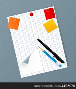 Office set2. Collection of icons of office subjects. A vector illustration