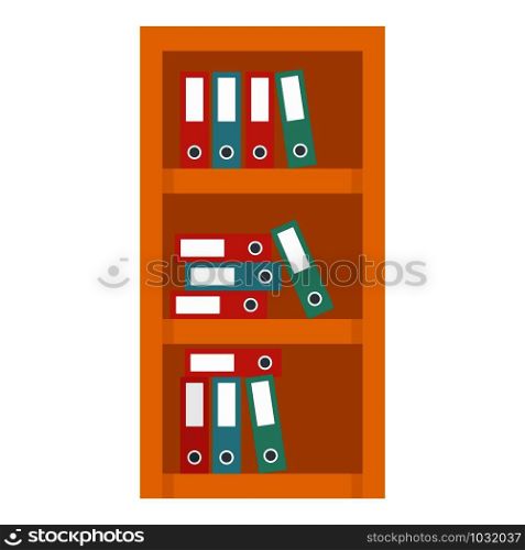 Office shelf folder icon. Flat illustration of office shelf folder vector icon for web design. Office shelf folder icon, flat style