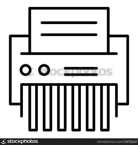 Office shredder icon. Outline office shredder vector icon for web design isolated on white background. Office shredder icon, outline style