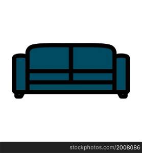 Office Sofa Icon. Editable Bold Outline With Color Fill Design. Vector Illustration.