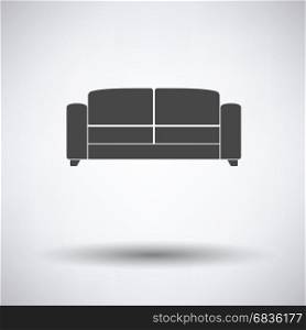 Office sofa icon on gray background, round shadow. Vector illustration.
