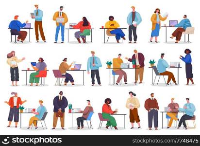 Office staff, work and communication. Head and subordinates. Various workers, managers team. Top managers employees of different levels. Office workers. Co-workers. Colleagues discuss project teamwork. Office workers. Co-workers. Colleagues discuss project teamwork. Office staff work and communication