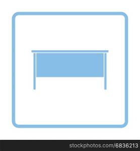 Office table icon. Blue frame design. Vector illustration.