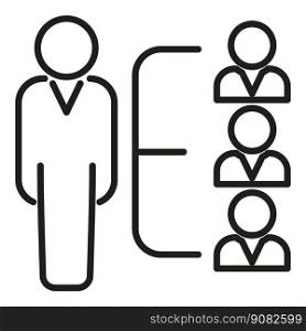 Office team icon outline vector. Human work. Search group. Office team icon outline vector. Human work