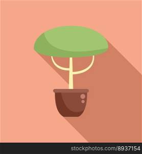 Office tree icon flat vector. House indoor. Cactus leaf. Office tree icon flat vector. House indoor