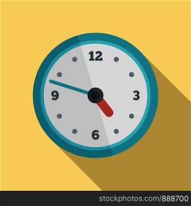 Office wall clock icon. Flat illustration of office wall clock vector icon for web design. Office wall clock icon, flat style