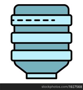 Office water bottle icon. Outline office water bottle vector icon color flat isolated. Office water bottle icon color outline vector