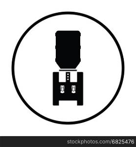 Office water cooler icon. Thin circle design. Vector illustration.
