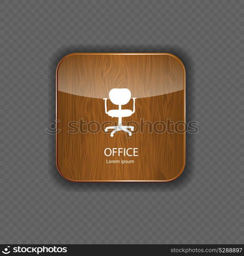 Office wood application icons vector