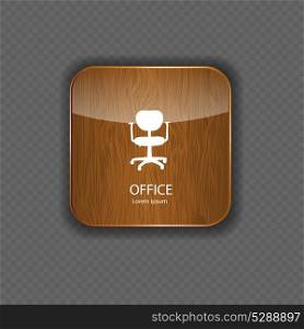 Office wood application icons vector