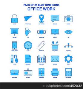 Office work Blue Tone Icon Pack - 25 Icon Sets