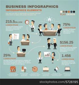 Office work business team effective management and creative planning infographics charts poster print abstract isolated vector illustration