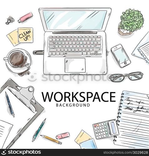 office work theme vector. office work theme vector art