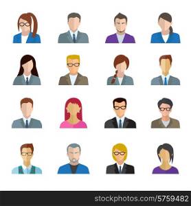 Office worker business personnel avatar icons set isolated vector illustration. Office Worker Set