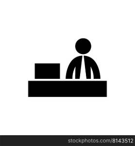 office worker icon logo vector design template