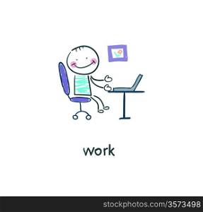 Office worker. Illustration.