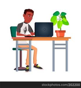 Office Worker Vector. Black. African. Face Emotions, Gestures. Business Man. Professional Cabinet Workman, Officer, Clerk. Isolated Cartoon Character Illustration 