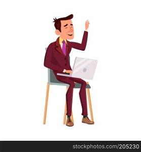 Office Worker Vector. Face Emotions, Various Gestures. Adult Entrepreneur Business Man. Isolated Flat Illustration