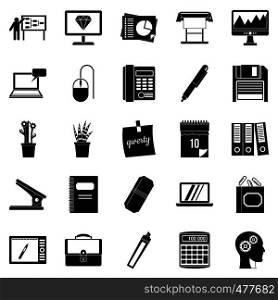 Office workers icons set. Simple set of 25 office workers vector icons for web isolated on white background. Office workers icons set, simple style