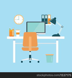 office workplace flat design