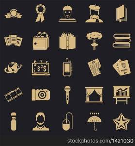 Officeman icons set. Simple set of 25 officeman vector icons for web for any design. Officeman icons set, simple style