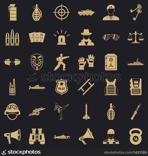 Officer icons set. Simple set of 36 officer vector icons for web for any design. Officer icons set, simple style