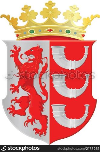 Official coat of arms vector illustration of the Dutch regional capital city of EINDHOVEN, NETHERLANDS