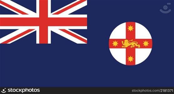 Official current vector flag of the Australian state of NEW SOUTH WALES, AUSTRALIA