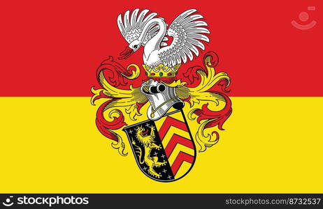 Official flag vector illustration of the German town of HANAU, GERMANY