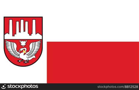 Official flag vector illustration of the German town of NEUMUNSTER, GERMANY