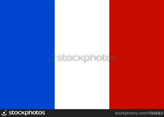 Official national flag of France, Vector illustration. Official national flag of France