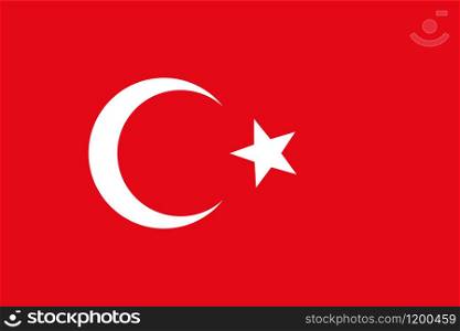 Official national flag of Turkey vector illustration. Official national flag of Turkey