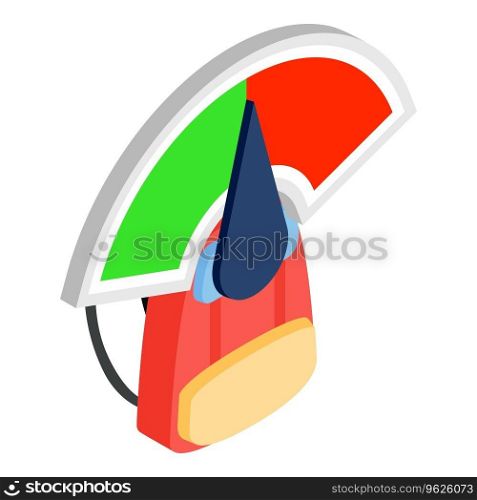 Offline education icon isometric vector. Bright school backpack and indicator. Equipment, education concept. Offline education icon isometric vector. Bright school backpack and indicator