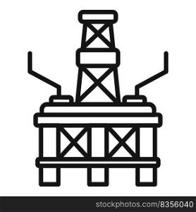 Offshore rig icon outline vector. Oil sea. Drilling ocean. Offshore rig icon outline vector. Oil sea