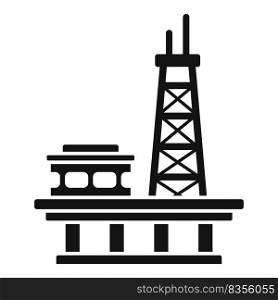 Offshore rig icon simple vector. Oil sea. Drilling ocean. Offshore rig icon simple vector. Oil sea