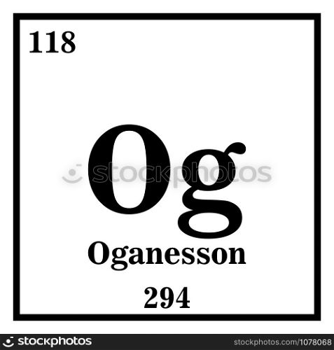 Oganesson Periodic Table of the Elements Vector illustration eps 10.. Oganesson Periodic Table of the Elements Vector illustration eps 10
