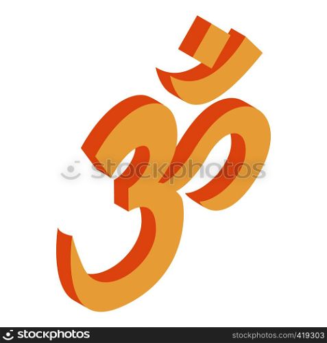 Ohm symbol isometric 3d icon on a white background. Ohm symbol isometric 3d icon