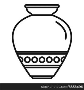 Oil amphora icon outline vector. Ancient vase. Jar pot. Oil amphora icon outline vector. Ancient vase