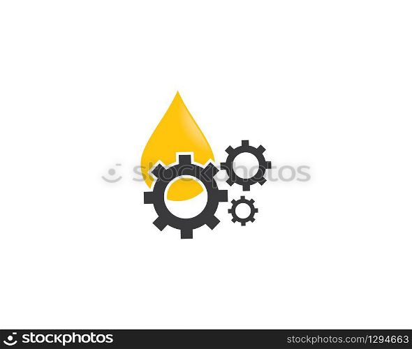 Oil and gear logo icon illustration design