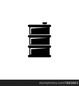 Oil Barrel, Fuel Storage. Flat Vector Icon illustration. Simple black symbol on white background. Oil Barrel, Fuel Storage sign design template for web and mobile UI element. Oil Barrel Flat Vector Icon