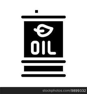 oil barrel glyph icon vector. oil barrel sign. isolated contour symbol black illustration. oil barrel glyph icon vector illustration