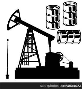 Oil barrel graph with red arrow pointing down. Vector illustrati. Oil barrel graph with red arrow pointing down. Vector illustration.