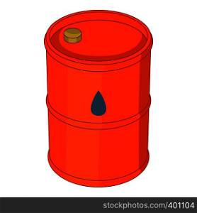 Oil barrel icon. Cartoon illustration of oil barrel vector icon for web. Oil barrel icon, cartoon style