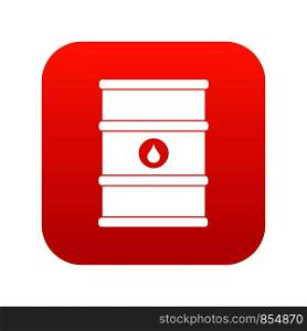 Oil barrel icon digital red for any design isolated on white vector illustration. Oil barrel icon digital red