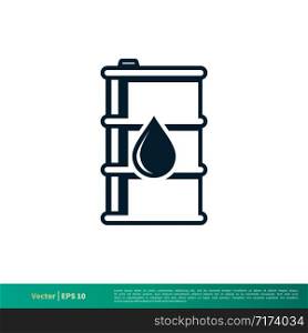 Oil Barrel Icon Vector Logo Template Illustration Design EPS 10.