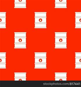 Oil barrel pattern repeat seamless in orange color for any design. Vector geometric illustration. Oil barrel pattern seamless