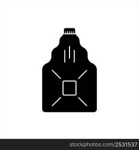 Oil Can Icon, Lubrication Oil Can Icon, Spout Oiler Can Vector Art Illustration