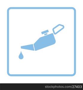 Oil canister icon. Blue frame design. Vector illustration.